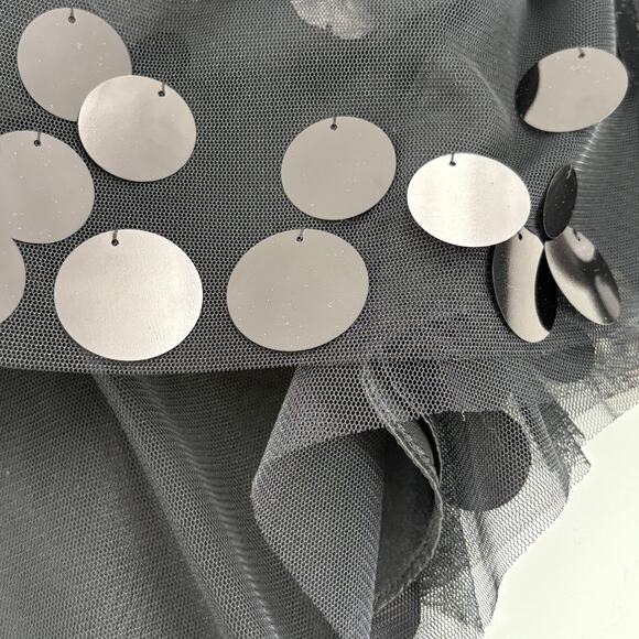 Ann Taylor Paillette Skirt 8 Black Tulle Sequin Satin Glam Cocktail - Picture 5 of 6